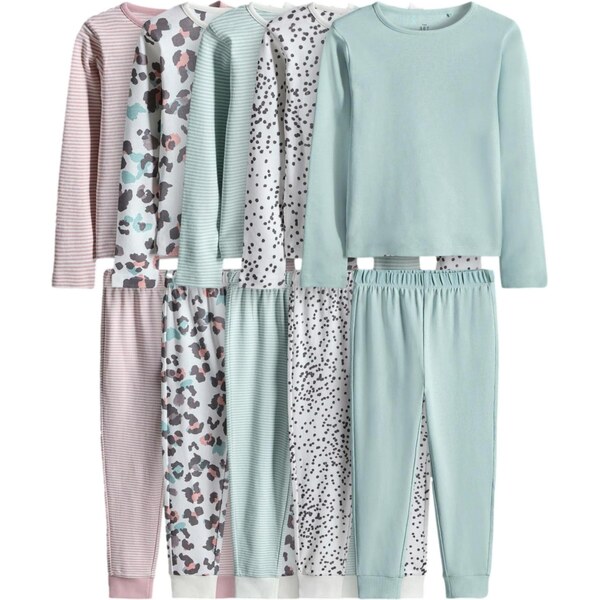 The Set Pyžamo mätová / staroružová / prírodná biela 66480557