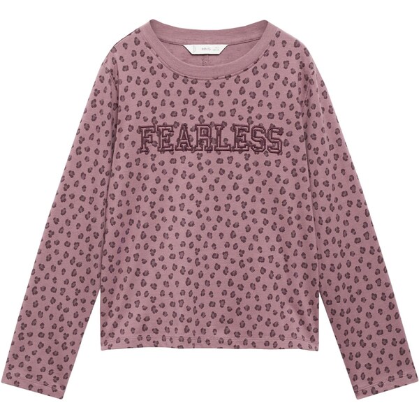 MANGO KIDS Tričko FEAR sivá / tmavošedá / ružová 66203203