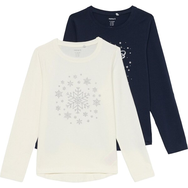 NAME IT Tričko NKFViparty námornícka modrá / strieborná / biela 66203221