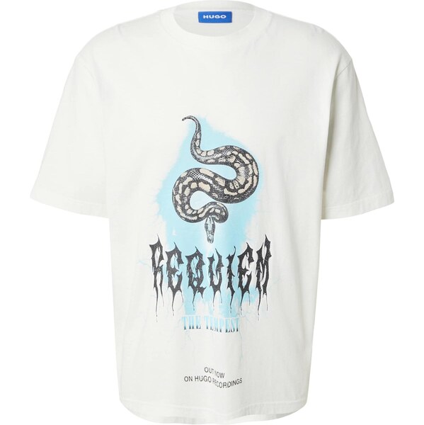 HUGO Tričko Noctornix pastelovo modrá / čierna / biela 66203374