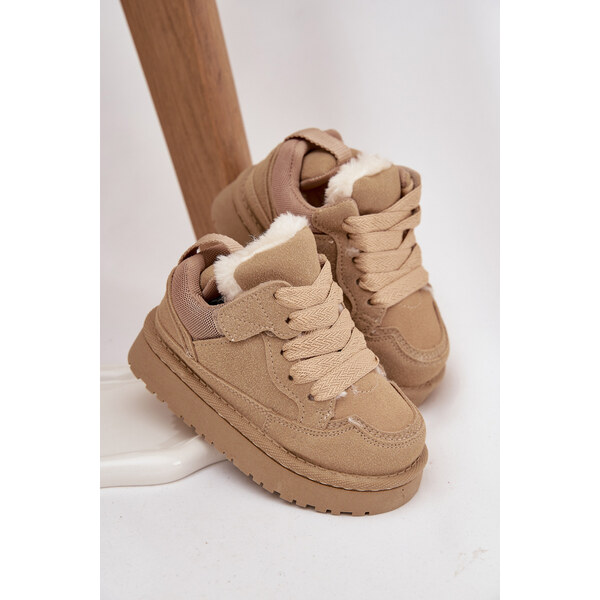 Boto Detské tenisky s teplou kožušinkou Béžové Mireen 66205715