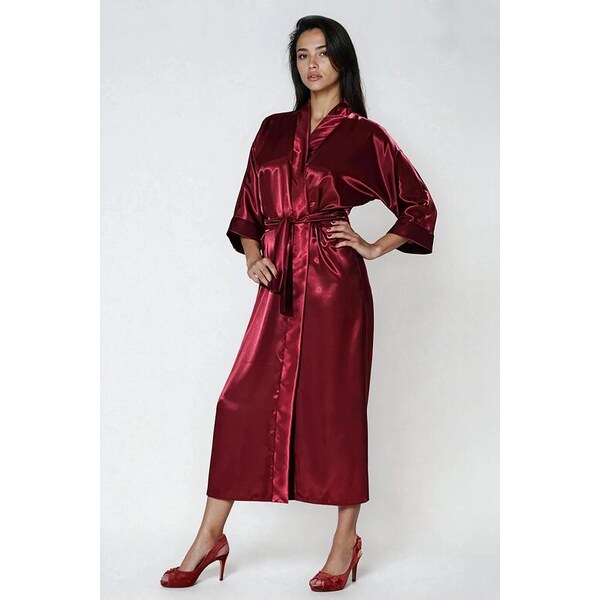 DKaren Dámsky saténový župan 130 vínový 5536128