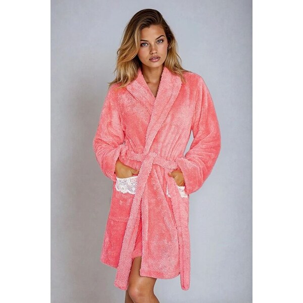 Kalimo Huňatý dámsky župan Paleo korálový 13814883