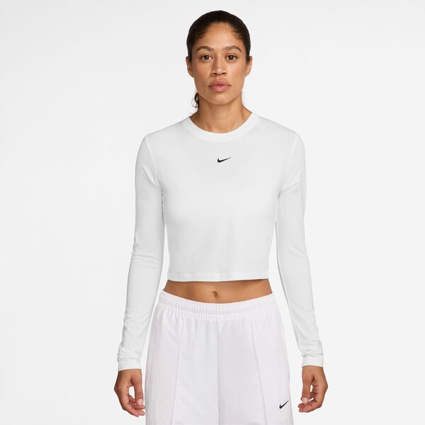 Nike Sportswear Chill Knit Wmns Slim Long-Sleeve Cropped Top White - 66361466