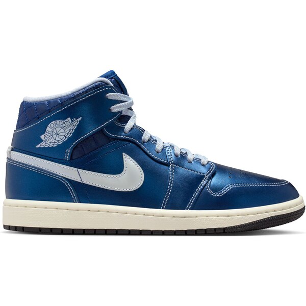 Air Jordan 1 Mid SE Metallic Blue Quilted Wmns - Dámske - Tenisky 66361558