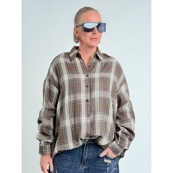 BRIGITTE Hnedá košeľa HILL 66211395