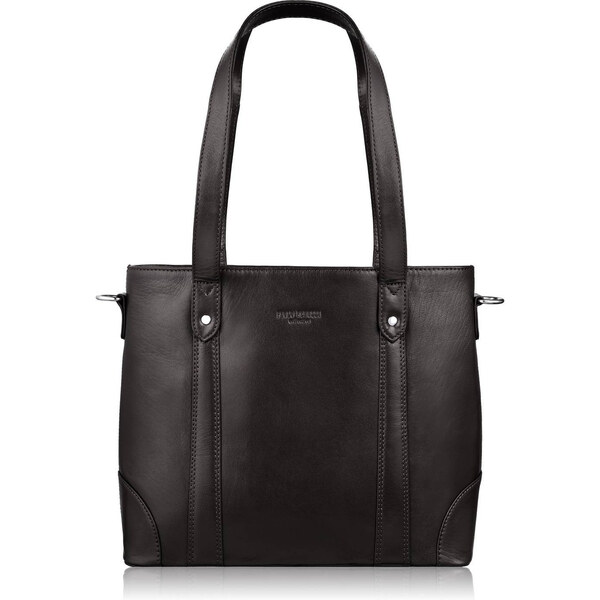 Paolo Peruzzi Dámska kožená shopper kabelka cez rameno | tmavohnedá T 66211695