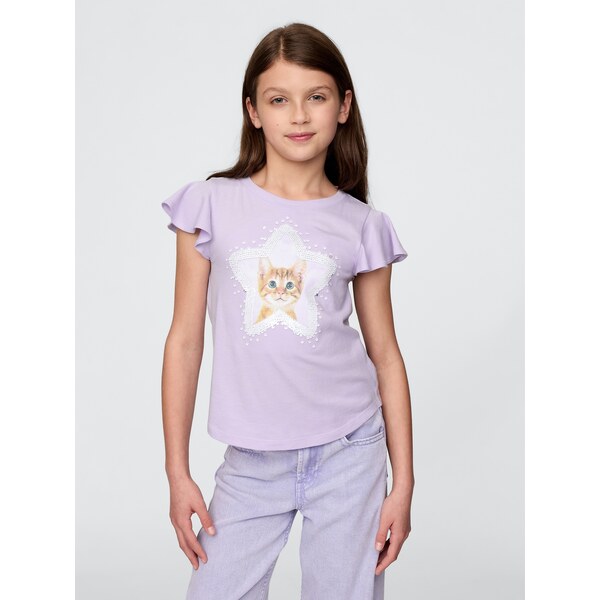 GAP Dievčenské tričko s flitry 746714-02 66266010