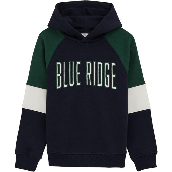 WE Fashion Mikina námornícka modrá / tmavozelená / biela 66222318