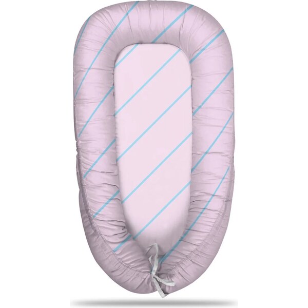 Sablio Hniezdočko pre bábätko Modré pruhy na ružové 65113982