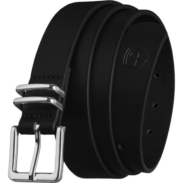 Peterson Čierny úzky dámsky opasok z ekologickej kože so striebornou 66216586