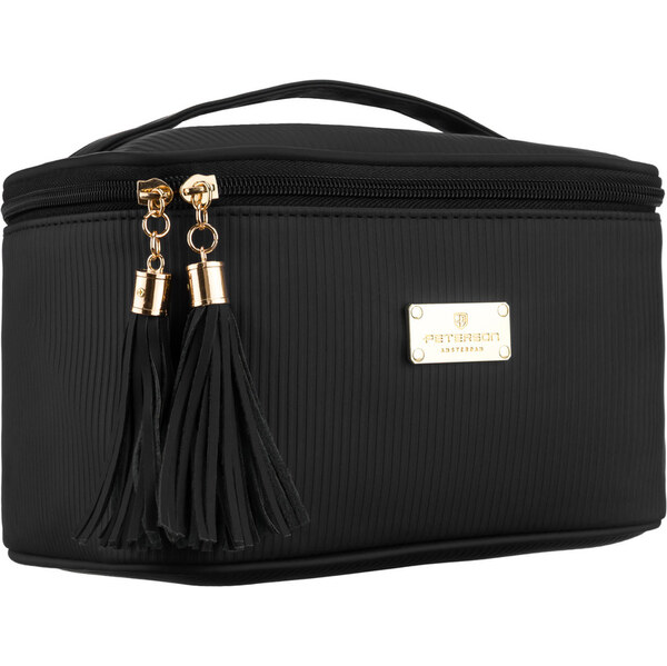 Peterson Čierna dámska kozmetická taštička z textilného materiálu s 66216598