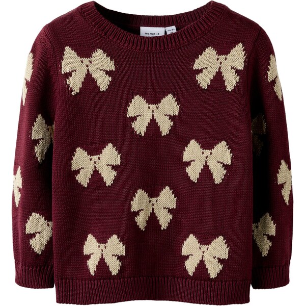 NAME IT Sveter NMFREKKA nebielená / vínovo červená 66222613