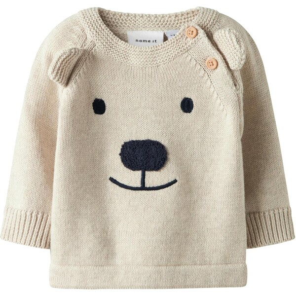 NAME IT Sveter NBMREADY kamenná / čierna 66222621