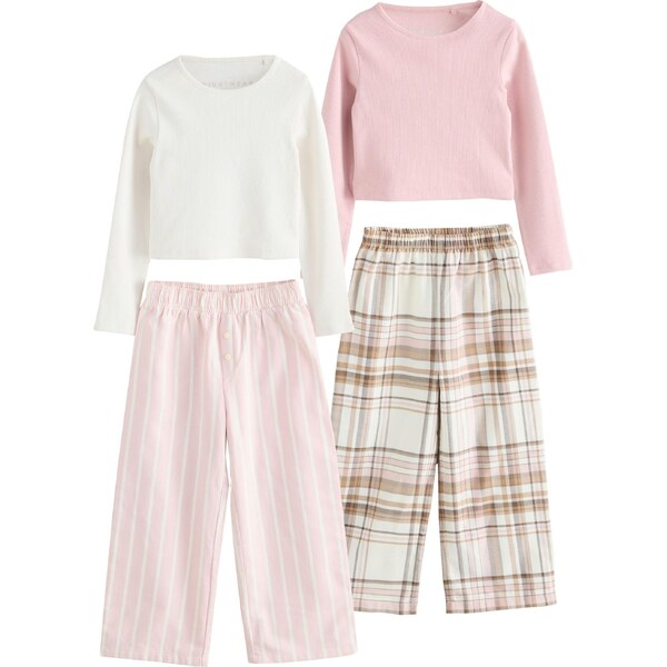 Next Pyžamo mokka / ružová / biela 66222902