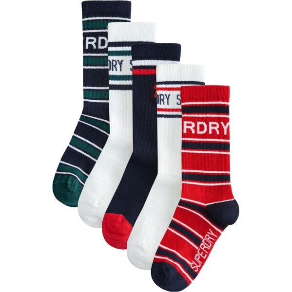 Superdry Ponožky tmavozelená / červená / čierna / prírodná biela 66222995