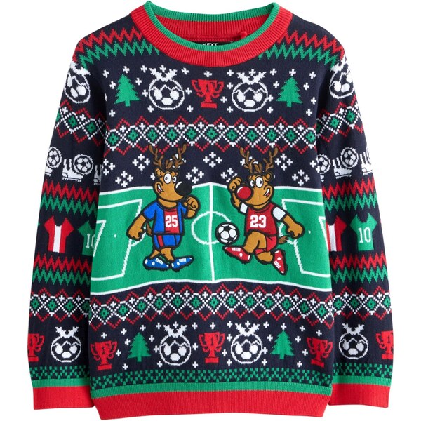 Next Sveter tmavomodrá / zelená / červená / biela 66223040