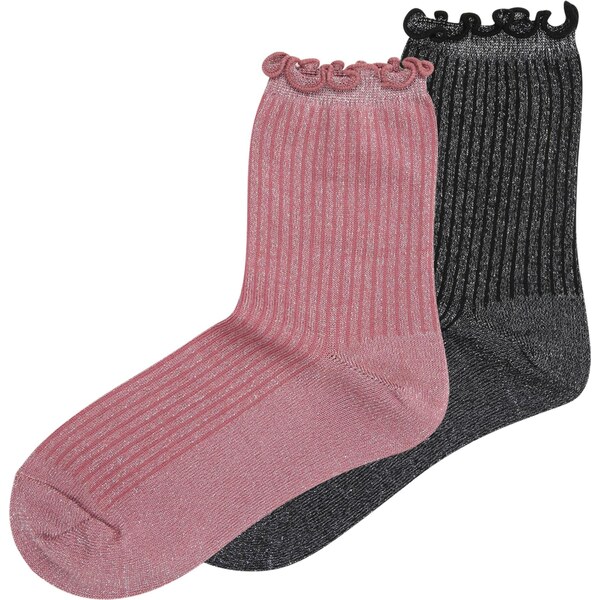 ONLY GIRLS Ponožky KOGPHILLIS eozín / čierna 66223185