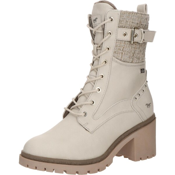 MUSTANG Šnurovacie členkové čižmy tmelová 66223226