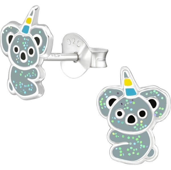 MAJYA Strieborné náušnice KOALA JEDNOROŽEC 11931 66409512