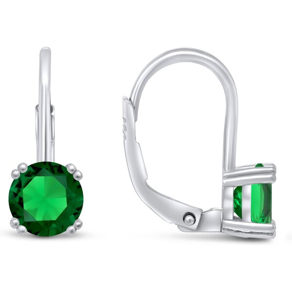 Brilio Silver Visiace strieborné náušnice so zelenými zirkónmi 66585415
