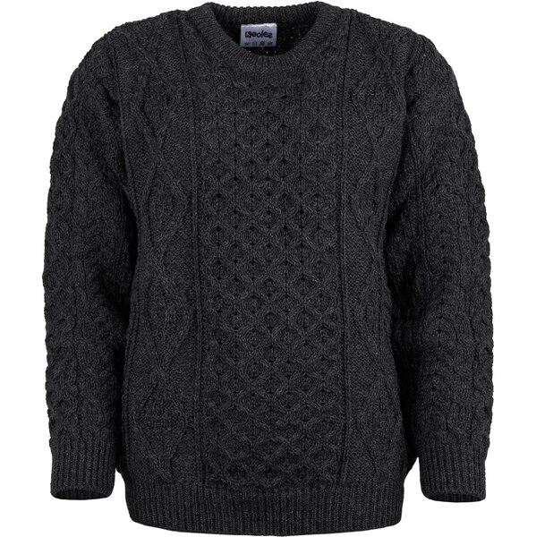 Vlnka Dámsky vlnený sveter s okrúhlym výstrihom tmavo šedá veľkosti 66225718