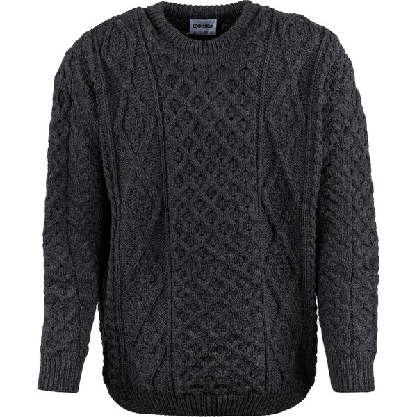 Vlnka Pánsky vlnený sveter s okrúhlym výstrihom tmavo šedá veľkosti 66225720