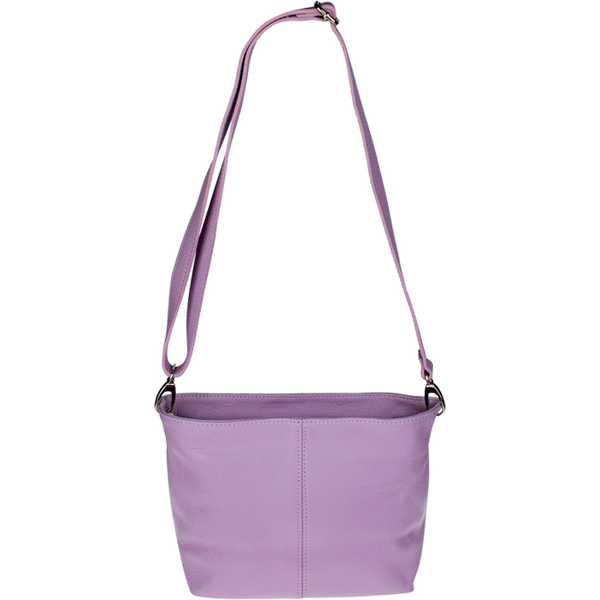 Fialová kožená talianska crossbody kabelka Batilda Lilla NovaKabelka 66225576