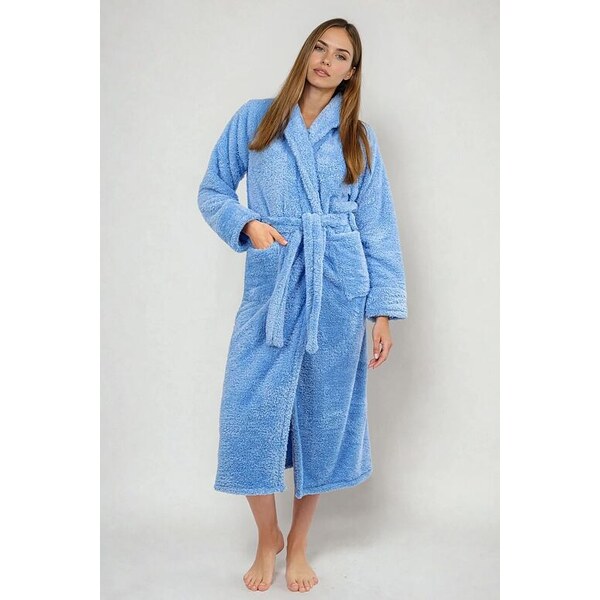 DKaren Dlhý huňatý župan Eliza modrý 5536108