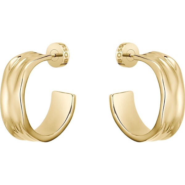 Hugo Boss Masívne kruhové náušnice z pozlátenej ocele Ripple 1580776 66582895