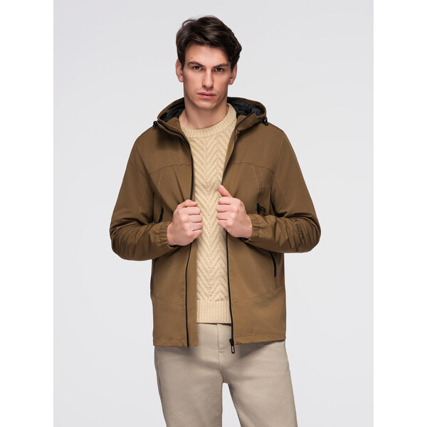 Ombre Mens lightweight jacket with waterproof coating and hood 66246952