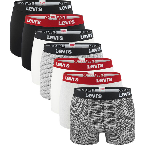 LEVI`S - boxerky 7PACK black & white color combo - limitovaná fashion 66229173