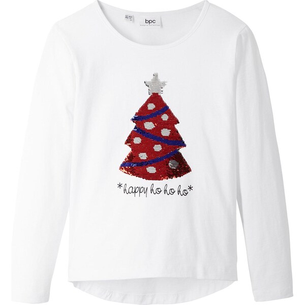 bonprix Dievčenské tričko s dlhým rukávom s otáčavými flitrami, farba 44732674