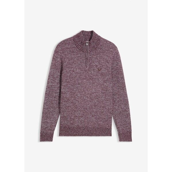 bonprix Pulóver s golierom s čistou bavlnou, farba hnedá 66229939