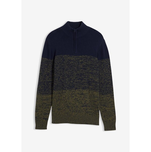 bonprix Pletený pulóver z mäkkého bavlneného mixu, farba modrá 66229953