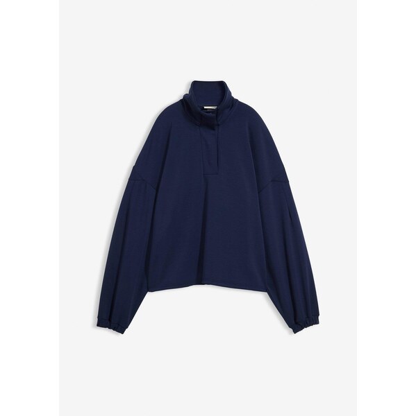 bonprix Mikina zo scuba materiálu, farba modrá 66230159