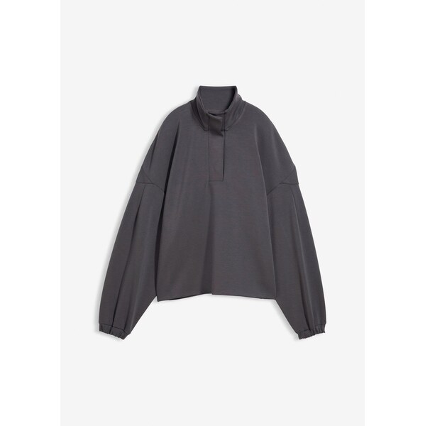 bonprix Mikina zo scuba materiálu, farba šedá 66230160