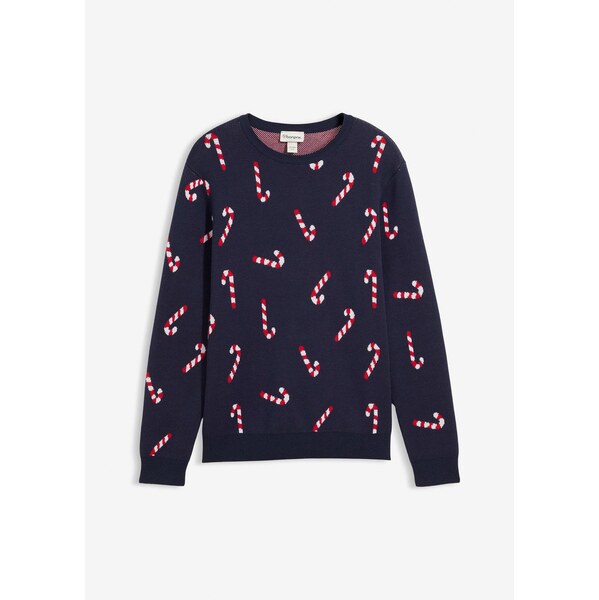 bonprix Jemne pletený pulóver s vianočným motívom z mäkkého bavlneného 66230187