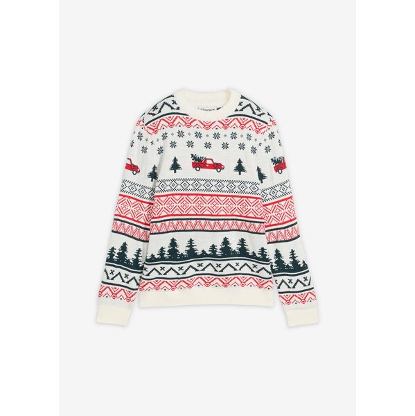 bonprix Jemne pletený pulóver s vianočným motívom, farba biela 66230263