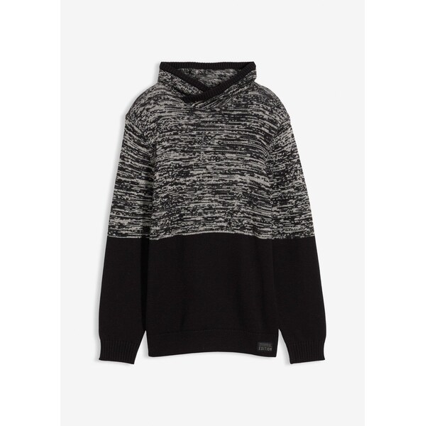 bonprix Pulóver so šálovým golierom, farba čierna 66230266