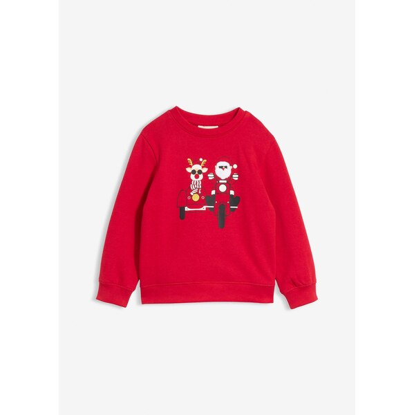 bonprix Mikina s vianočným motívom z čistej bio bavlny, farba červená 66230290