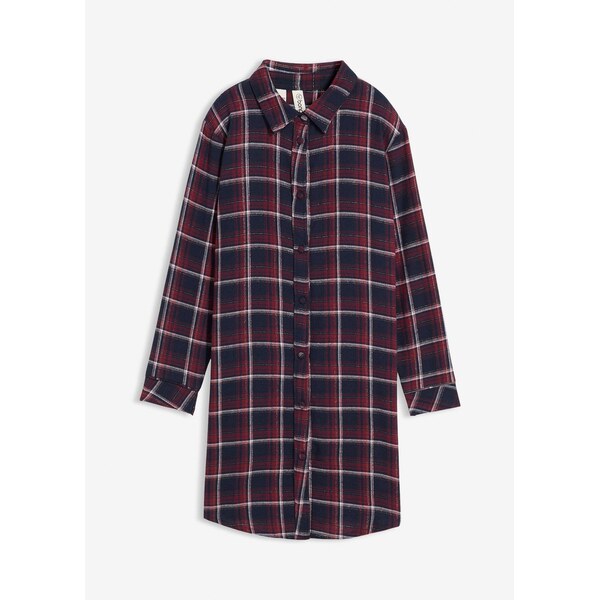 bonprix Nočná košeľa z mäkkého flanelu, na gombičky, farba červená 66230317