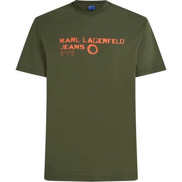 KARL LAGERFELD JEANS Tričko tmavozelená / oranžová 66237934