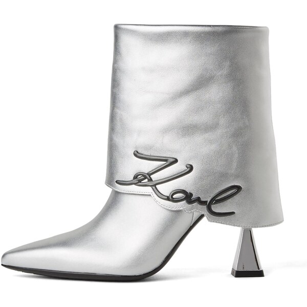 Karl Lagerfeld Členkové čižmy Debut II čierna / strieborná 66237969