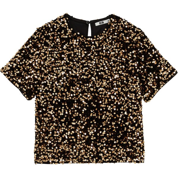 WE Fashion Tričko zlatá / čierna 66238221