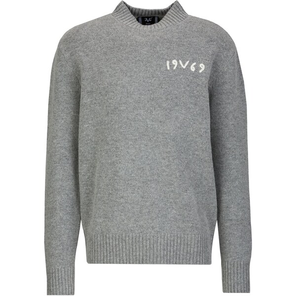 19V69 ITALIA Sveter Anteo sivá melírovaná / biela 66238258