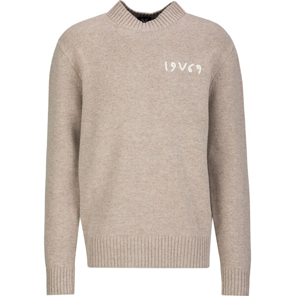 19V69 ITALIA Sveter Anteo béžová melírovaná / biela 66238249