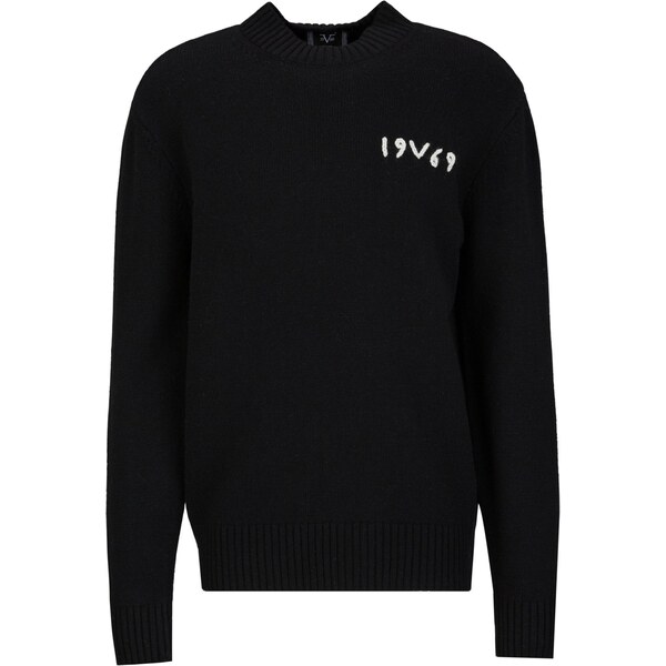 19V69 ITALIA Sveter Anteo čierna / biela 66238245