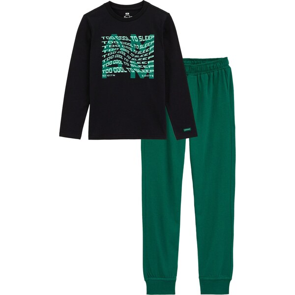 WE Fashion Pyžamo nefritová / čierna 66238503