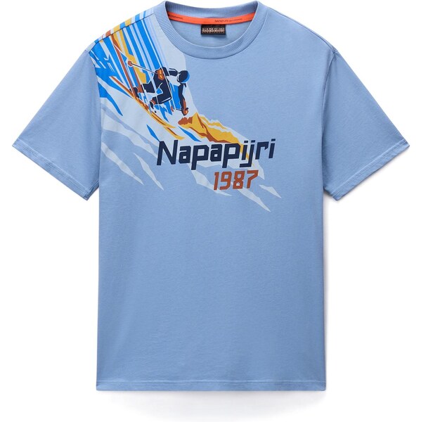 NAPAPIJRI Tričko S-Fiemme modrá / opálová / sivá / čierna 66238909